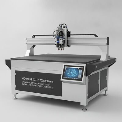 XY Glue Plotter CNC Gluer z rozmiarem roboczym 1700x2500mm obsługuje do czterech operatorów i gorąco stopiony zimny klej w jednej operacji